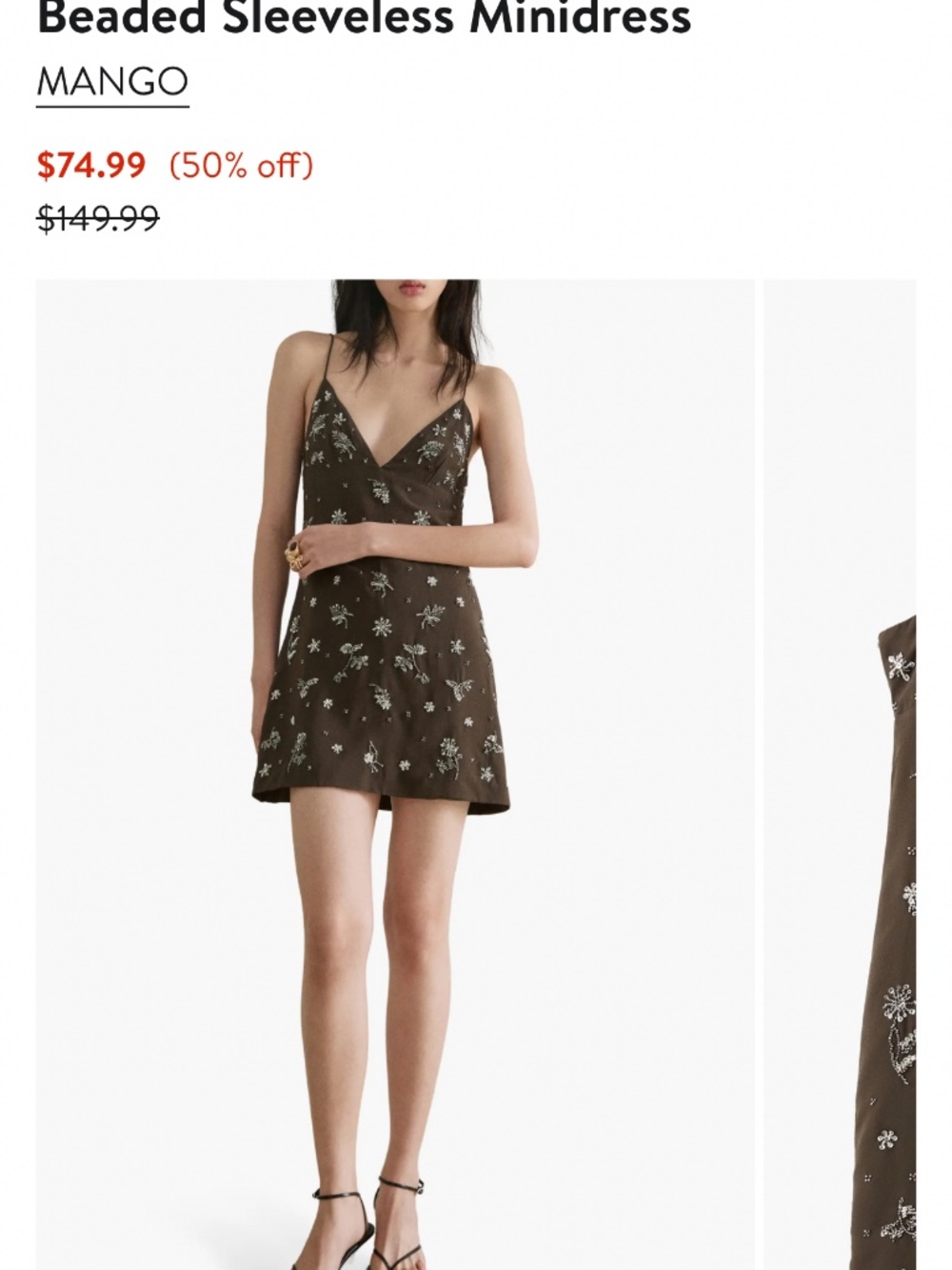 Mango beaded mini dress